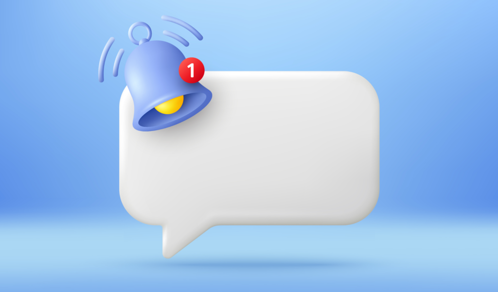 a picture illustrating a push notification with an empty text bubble